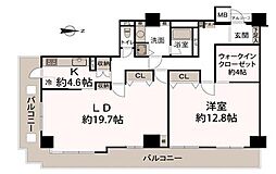 ツインシティヴェール高崎 1LDKの間取図画像