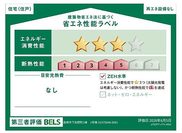 省エネ性能ラベルを拡大表示