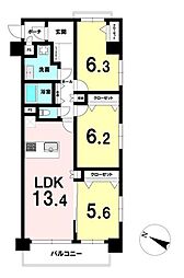 エトワール高崎常盤町 3LDKの間取図画像