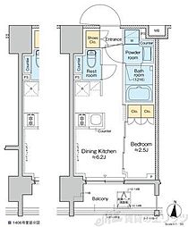 プラウドフラット亀戸ステーションPLACE 1DKの間取図画像