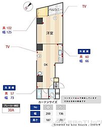 メインステージ入谷 1DKの間取図画像