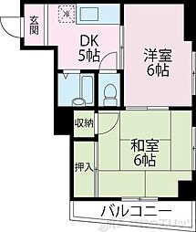 竹島ビル 2DKの間取図画像