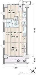 エスティメゾン豊洲レジデンスE棟 2LDKの間取図画像