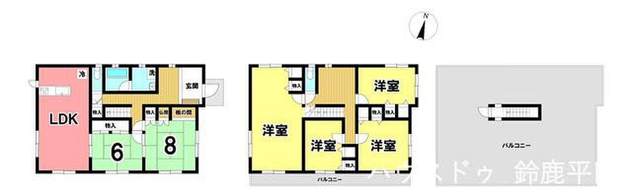 間取り 四日市市采女が丘5丁目 中古一戸建て