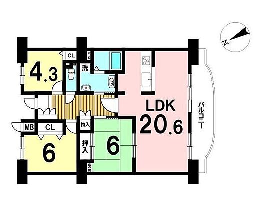 間取り レインボー阿倉川 8階/-