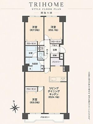 間取り ネオ・シティあいの里Cステージ 6階/614