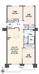 コープ野村山鼻 3LDKの間取図画像