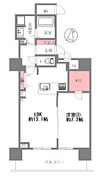 ローレルタワー梅田 1LDKの間取図画像