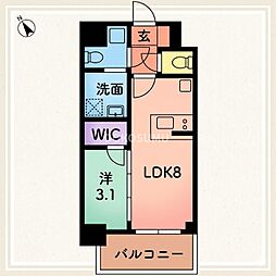 エスリードレジデンス ザ・グラン大阪福島クラス 1LDKの間取図画像