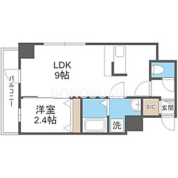 エスリードレジデンス大阪福島フロント 1LDKの間取図画像