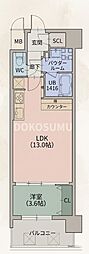 スプランディッド福島WEST 1LDKの間取図画像