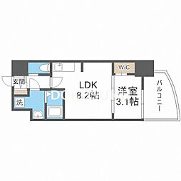 セレニテ福島シェルト 1LDKの間取図画像