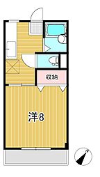 シティコート1 1Kの間取図画像