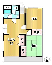 ドリームハイツ 2LDKの間取図画像