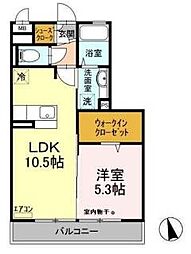 シュエットアビタ 1LDKの間取図画像