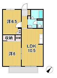 カーサプルミエ 2LDKの間取図画像