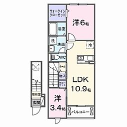 サン・ルシェッロI 2LDKの間取図画像
