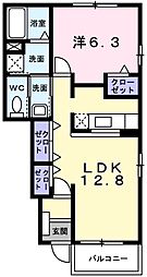 アクアガーデン3 1LDKの間取図画像