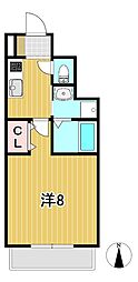 メールシャン 1Kの間取図画像