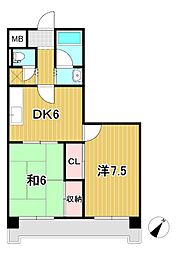 三協ビル 2DKの間取図画像