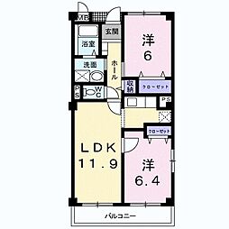 メゾン・アルモニー 2LDKの間取図画像