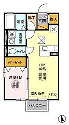 カーサ・ヴィオラA 1LDKの間取図画像