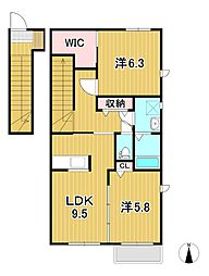 ベルドミールC 2LDKの間取図画像
