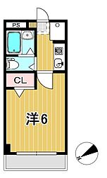 プレミアヒルズ日立 1Kの間取図画像