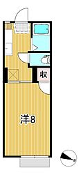 ポートピア2 1Kの間取図画像