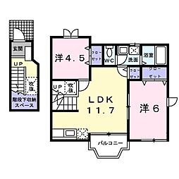 ポルト・リヴェール2 2LDKの間取図画像