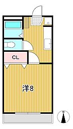 メゾン・シンフォニー 1Kの間取図画像