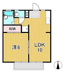 メゾン澤畑 1LDKの間取図画像