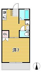 リバプールカルテットC 1Kの間取図画像
