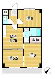 レジデンスプラザ 3DKの間取図画像