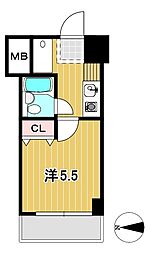 コンフォルト日立 1Kの間取図画像