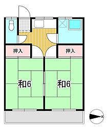 和田ハイツ 2Kの間取図画像