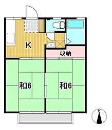 広洋ハイツ 2Kの間取図画像