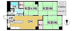 北堀江コーポ 3DKの間取図画像