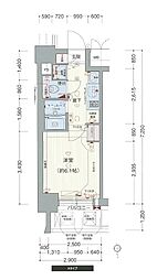 プレサンス天神橋ディオレ ワンルームの間取図画像