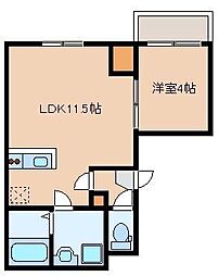 SANBATHHAKOZAKI 1LDKの間取図画像