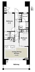 プレミストセンターレジデンス 2LDKの間取図画像