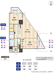 S-FORT警固タワー 2LDKの間取図画像