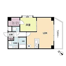 KDXレジデンス天神東2 1LDKの間取図画像