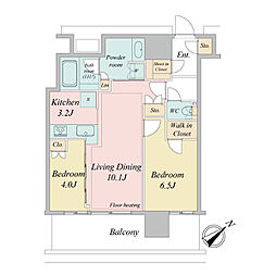 NAGOYAtheTOWER 2LDKの間取図画像