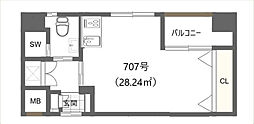 クオリティライフ壱番館 ワンルームの間取図画像