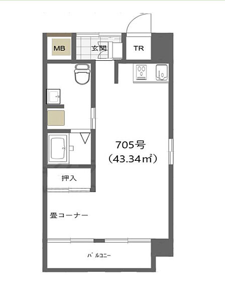 1DK 間取り