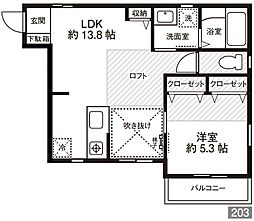 シュペリュール 1LDKの間取図画像