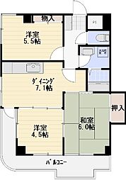 ソシアル・ハイツ 3DKの間取図画像
