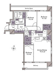 札幌市中央区北一条西24丁目マンション 3SLDKの間取図画像