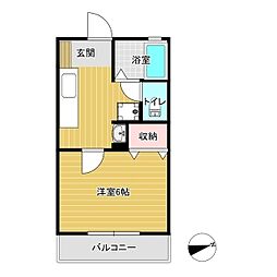 Proto-3 1Kの間取図画像